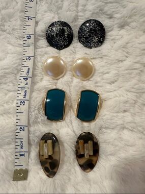 Vintage pierced mixed lot (4) statement earrings